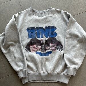 Anine Bing Gray Graphic Sweatshirt Casual Top